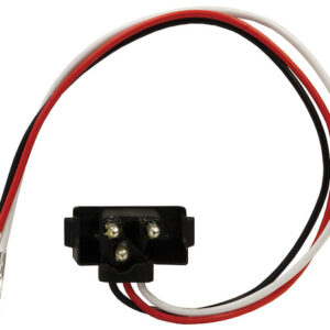 DOT LIGHT PLUG 3-PIN RIGHT ANGLE MALE WITH STRIPPED POWER AND #10 RING ON GROUND