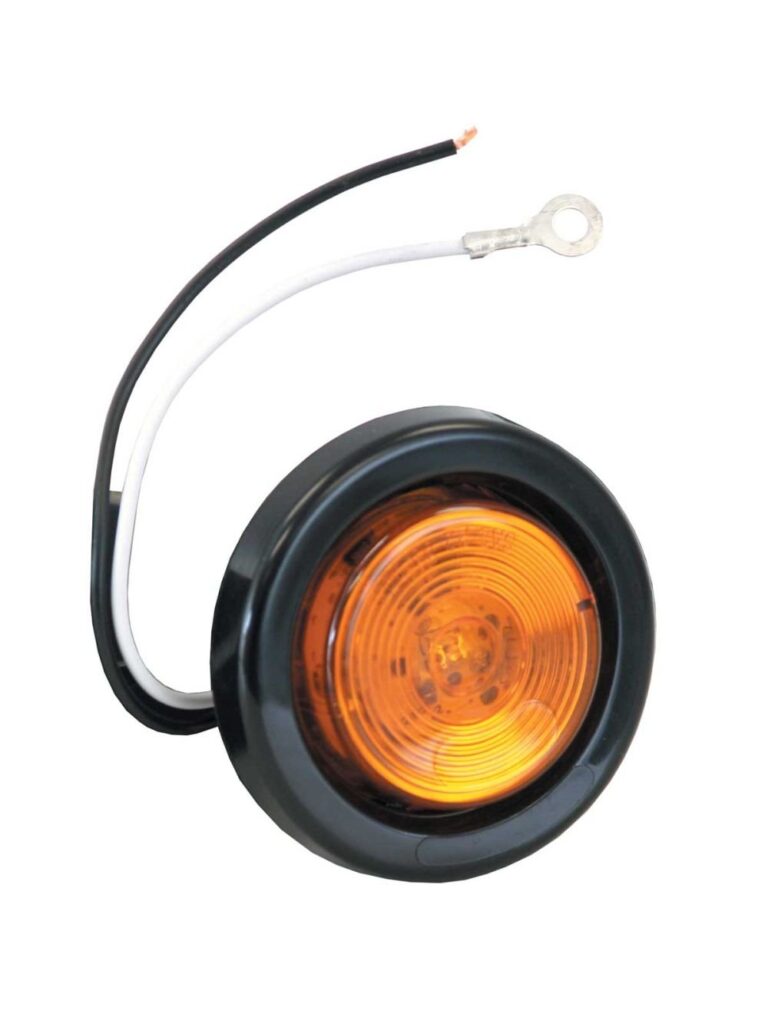 2 INCH AMBER ROUND MARKER/CLEARANCE LIGHT KIT WITH 1 LED (PL-10 CONNECTION, INCLUDES GROMMET AND PLUG)